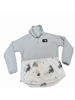 The North Face Anorak Jacket Womens M Gray White Tie Dye Half Zip Fleece